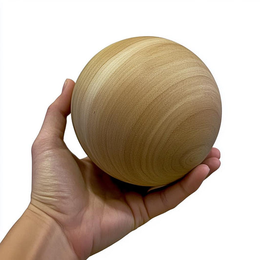 4.73 inch / 12cm diameter Bespoke Wooden Ball, natural finish, Oak, Walnut, Pine