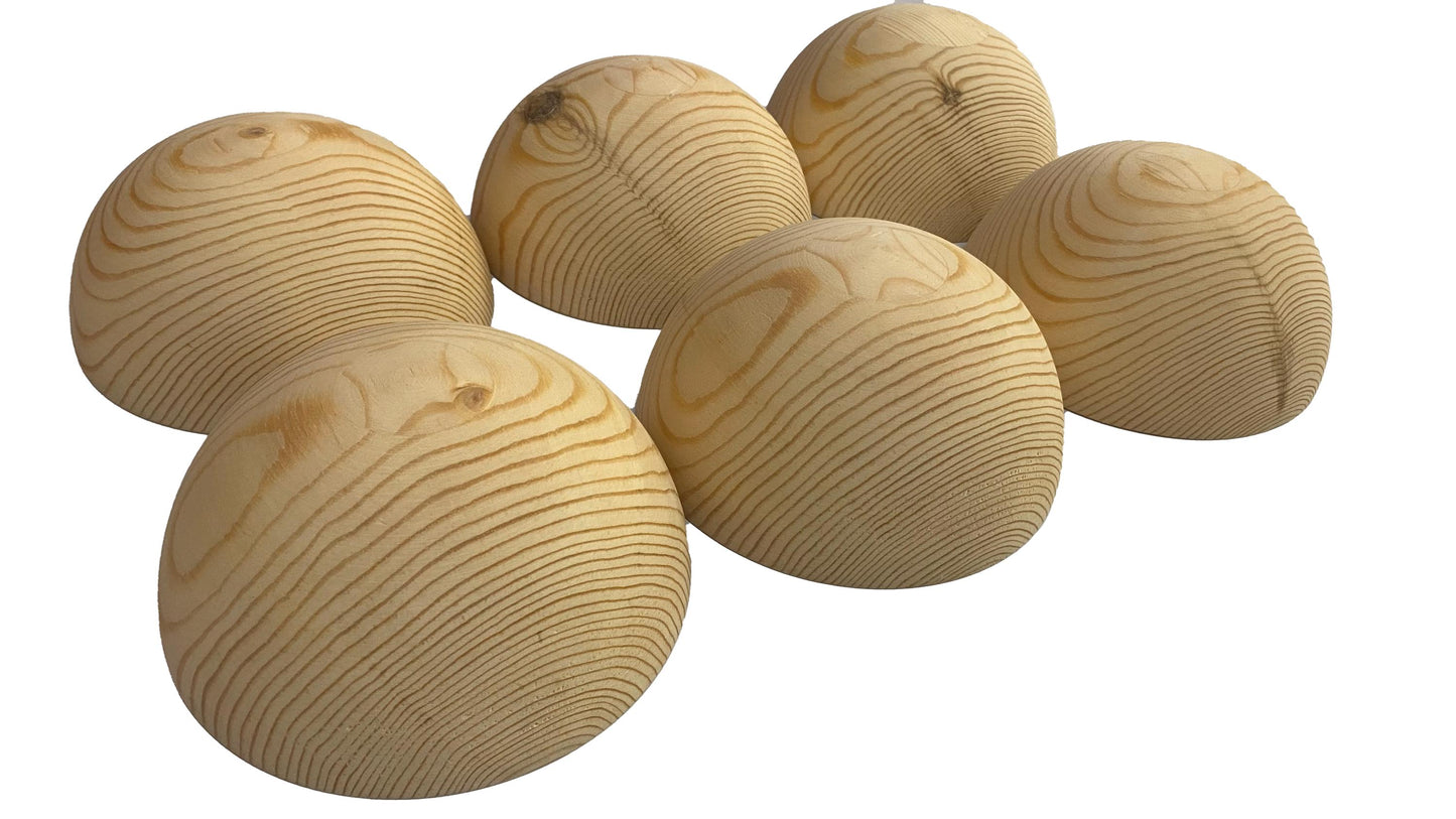 Wooden Dome, 10cm to 34cm diameter crafts half-ball hemisphere, natural, Redwood