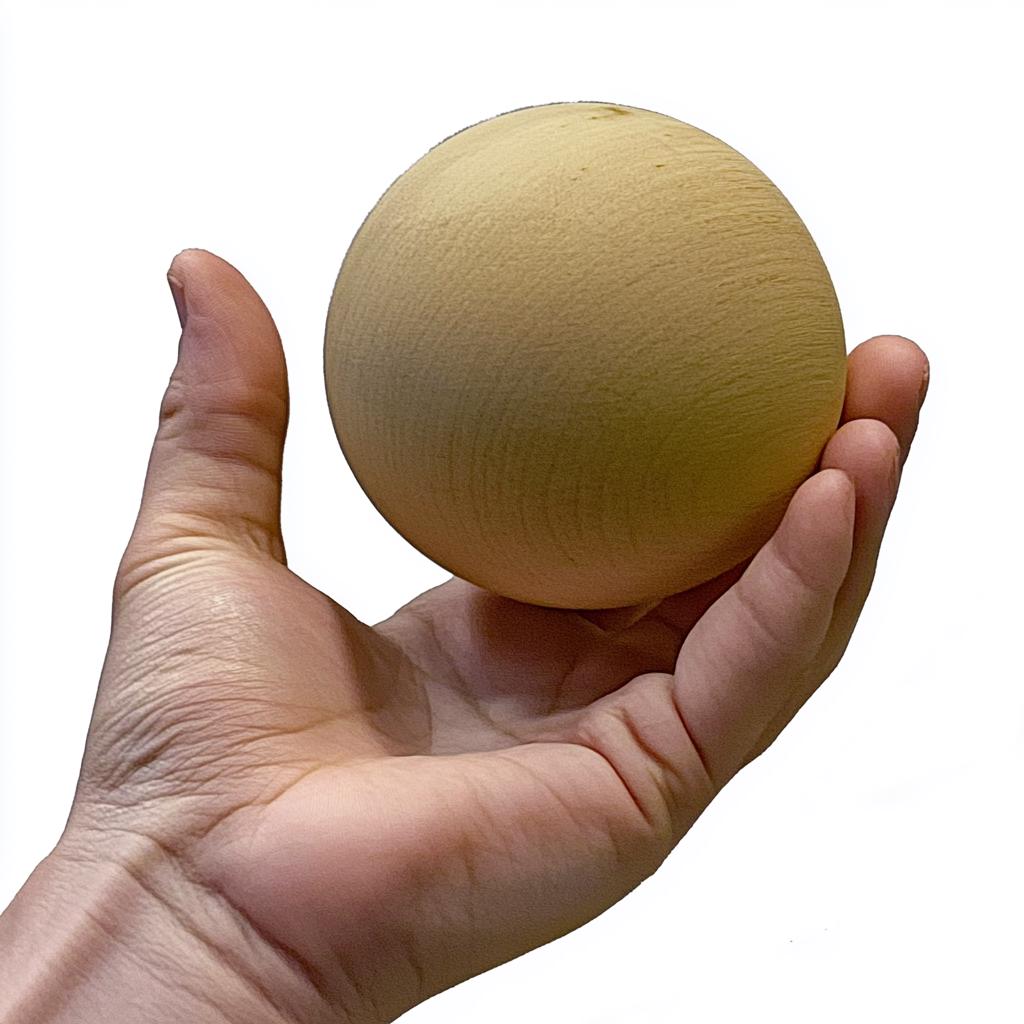 3.94 inch / 10cm diameter Bespoke Wooden Ball, natural finish, Oak, Walnut, Pine