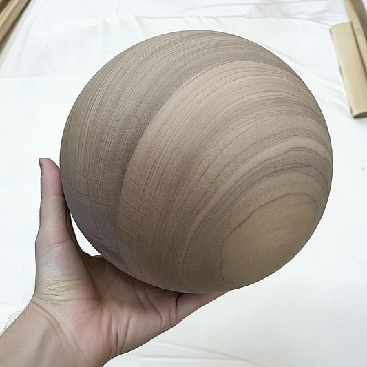 8.66 inch / 22cm diameter Bespoke Wooden Ball, natural finish, Oak, Walnut, Pine