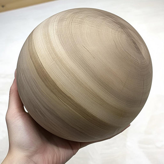 7.87 inch / 20cm diameter Bespoke Wooden Ball, natural finish, Oak, Walnut, Pine