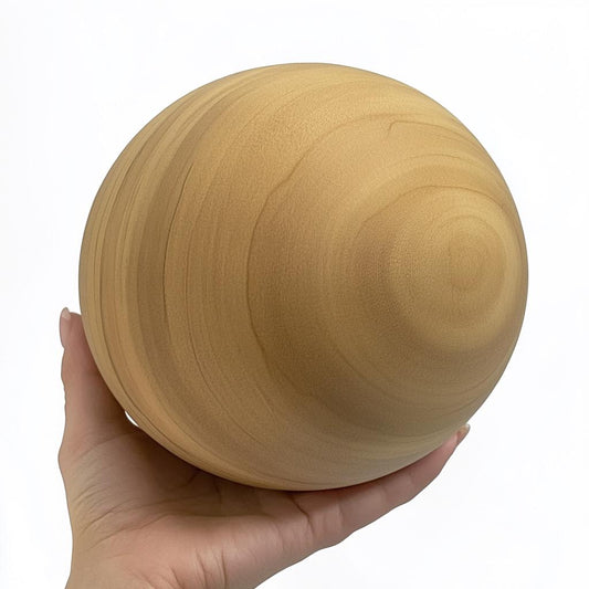 5.9 inch / 15cm diameter Bespoke Wooden Ball, natural finish, Oak, Walnut, Pine