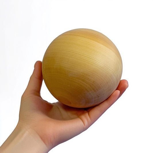 4.33 inch / 11cm diameter Bespoke Wooden Ball, natural finish, Oak, Walnut, Pine
