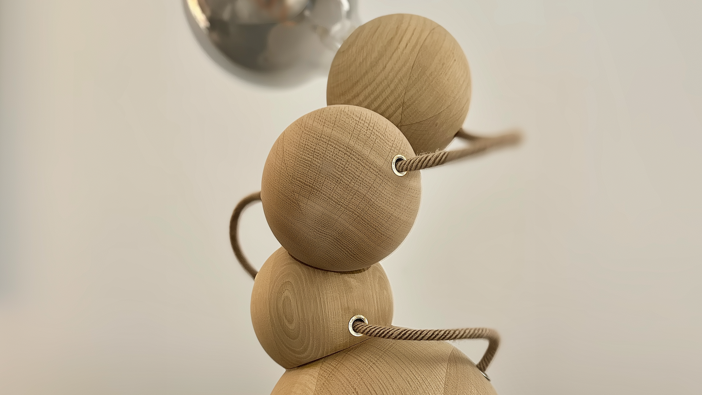 10.24" / 26cm diameter Bespoke Wooden Ball, natural finish, Oak, Walnut, Pine