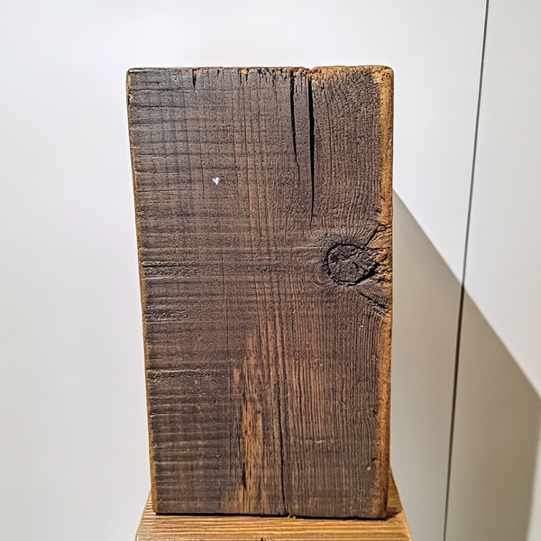 Rustic solid wood display plinth, natural texture, hand-crafted UK — photography prop