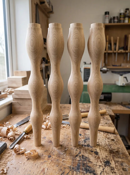 Warwick Bar turned furniture legs, set of four - set of four in the workshop